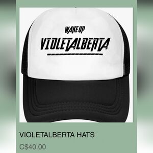 White and Black Violetalberta Hat